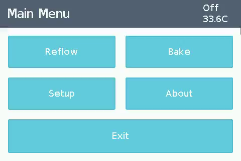 Menu screen