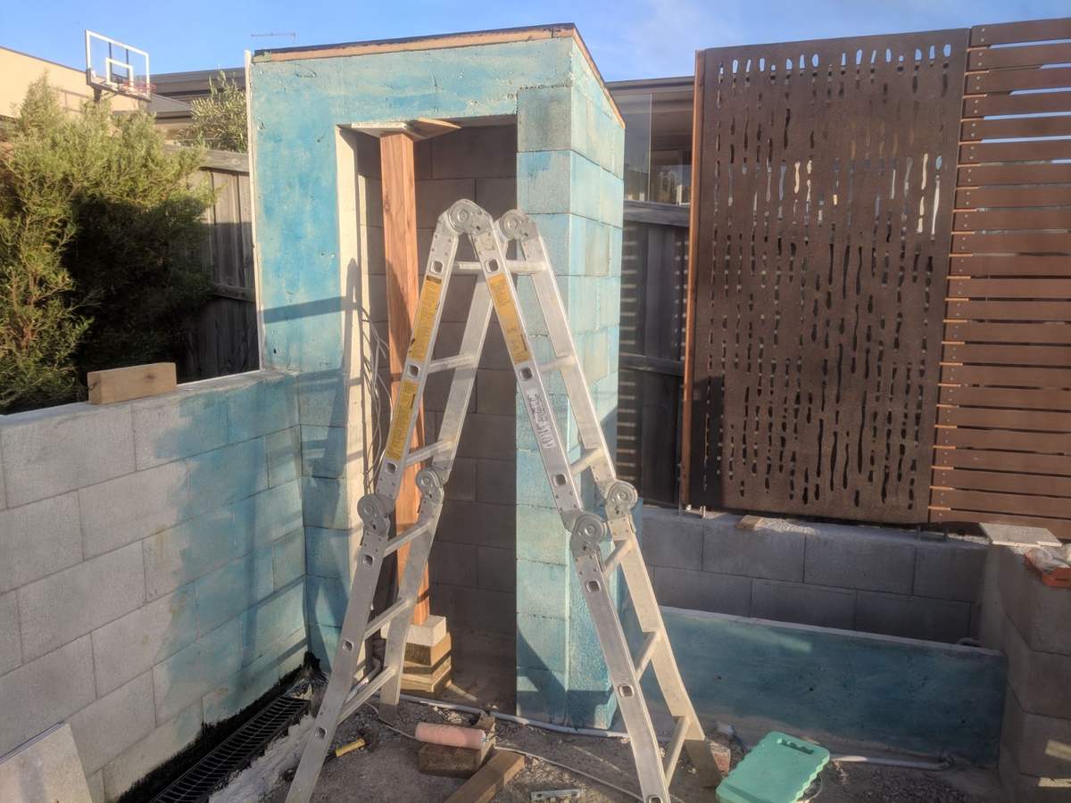 Cupboard prior to tiling
