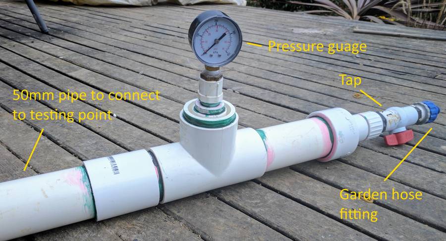 Home made pressure tester